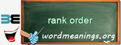 WordMeaning blackboard for rank order